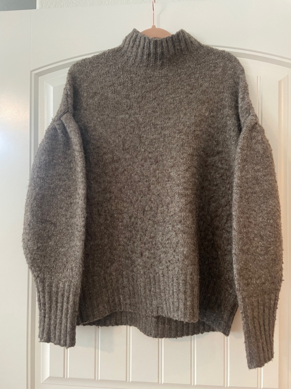 Express Women's Brown Mock Neck Cozy Knit Sweater